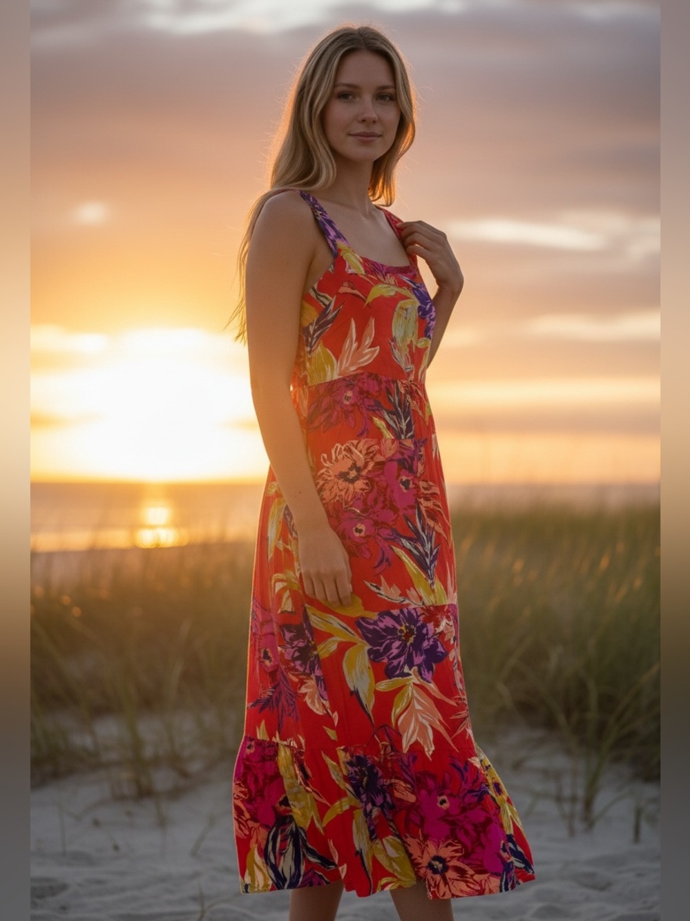 1 State Nordstrom Tropical Maxi Dress Size XL